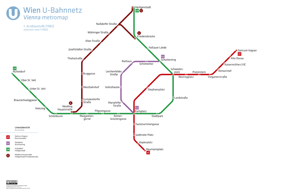 U-Bahnnetz Wien, 1982